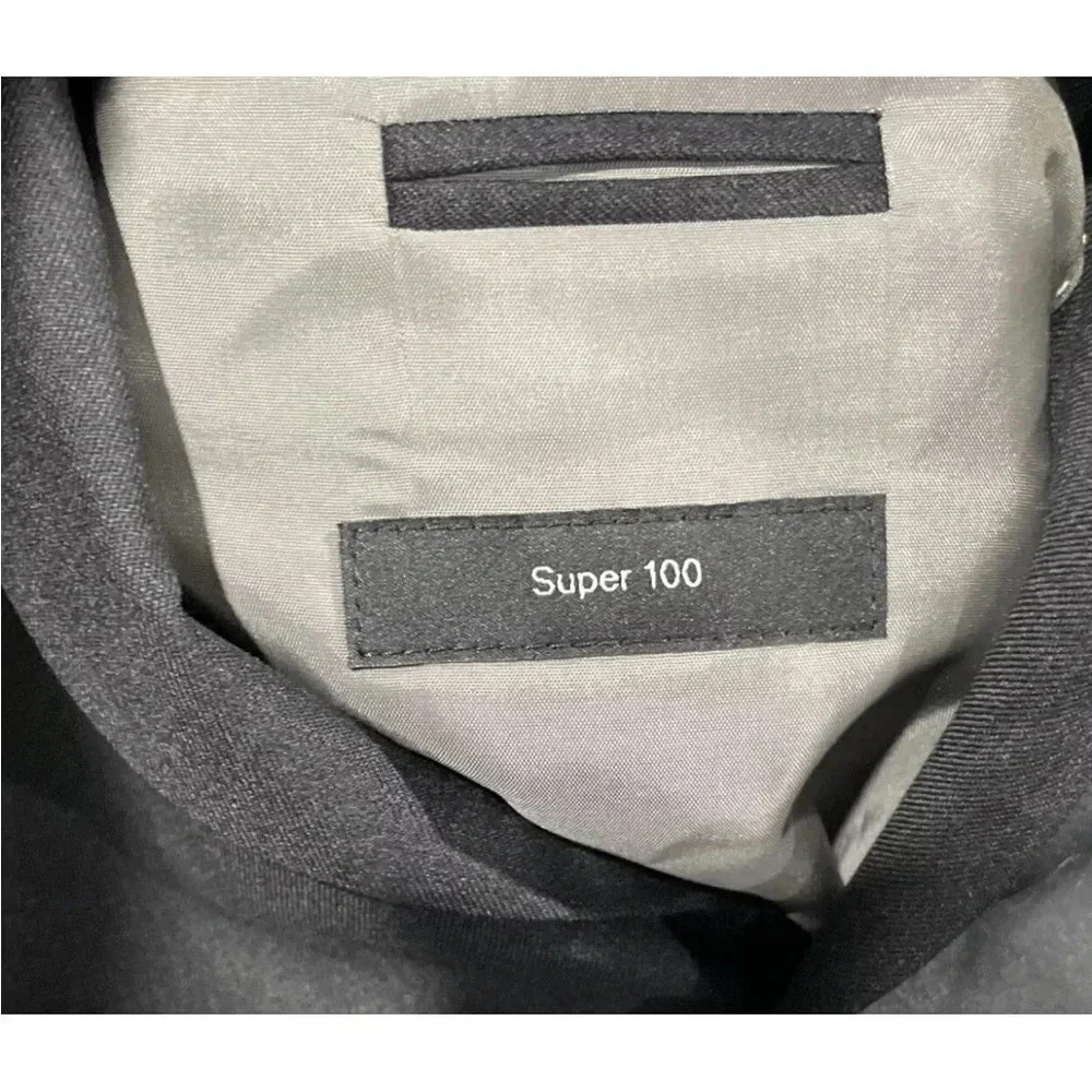 Hugo Boss Pasolini Movie Charcoal Grey 2 Button Super 100 Wool Blazer Jacket 46L - Picture 4 of 9